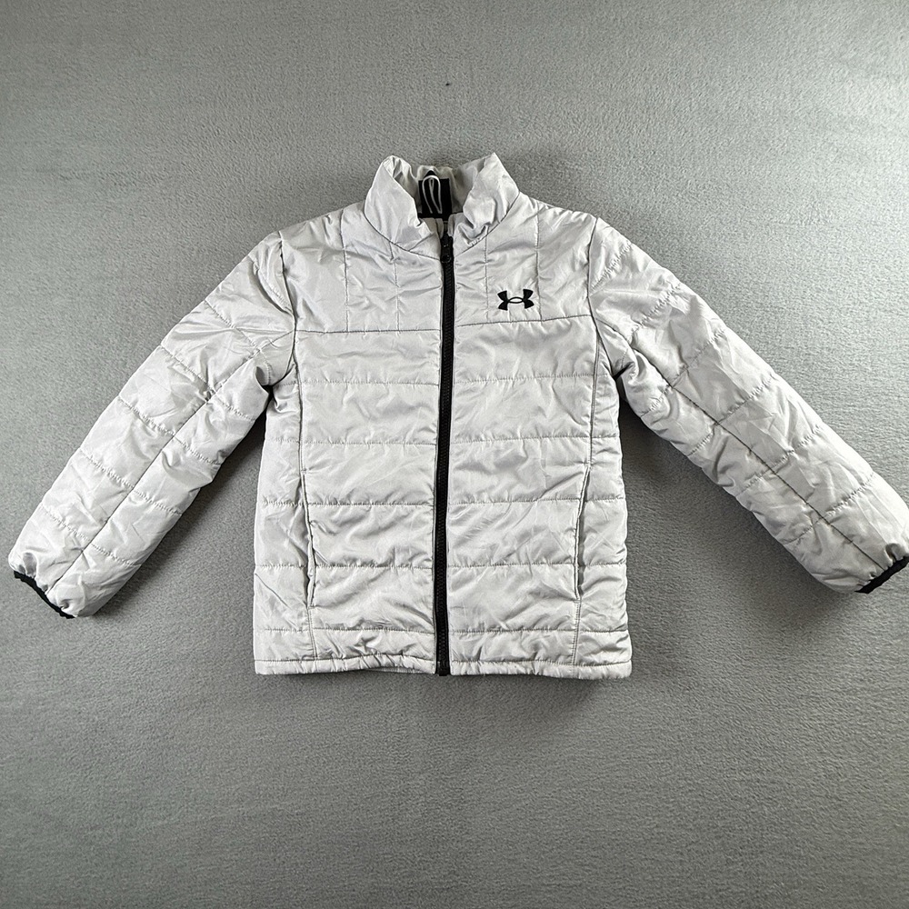Under Armour Gray Pronto Puffer Jacket Insulated Pockets Youth Jacket‎ 6